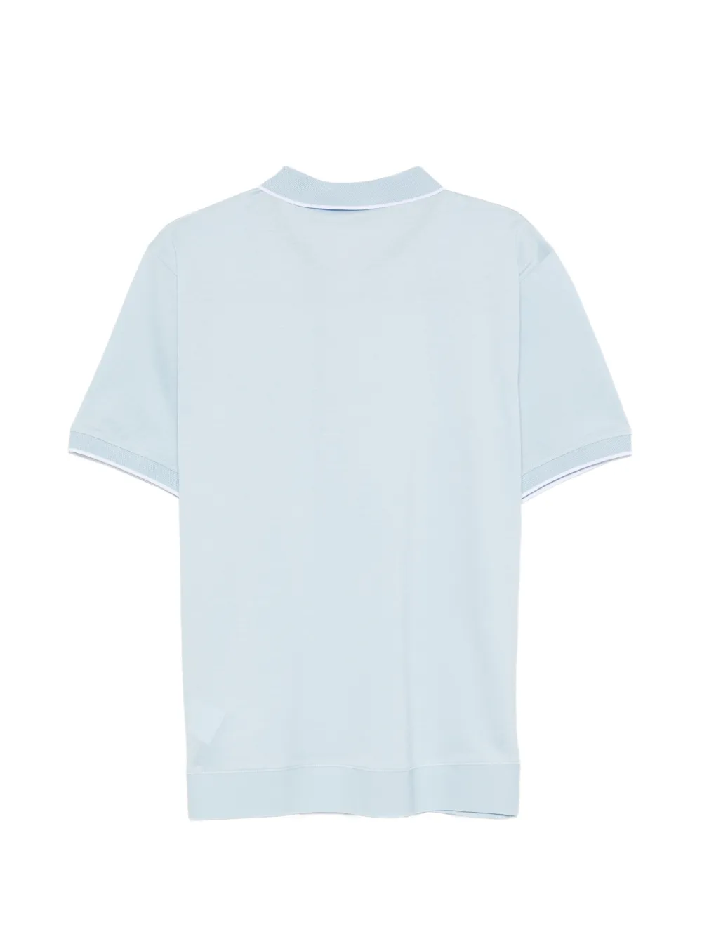 Karl Lagerfeld Poloshirt met gestreepte kraag en logo-print Blauw