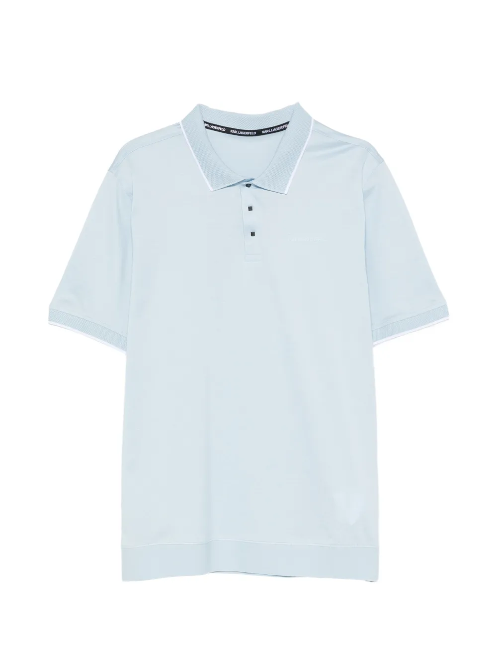 Karl Lagerfeld logo-print tipped-collar polo shirt - Blau