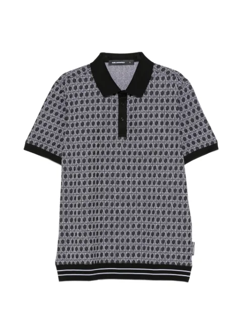 Karl Lagerfeld polo med monogram-mønster