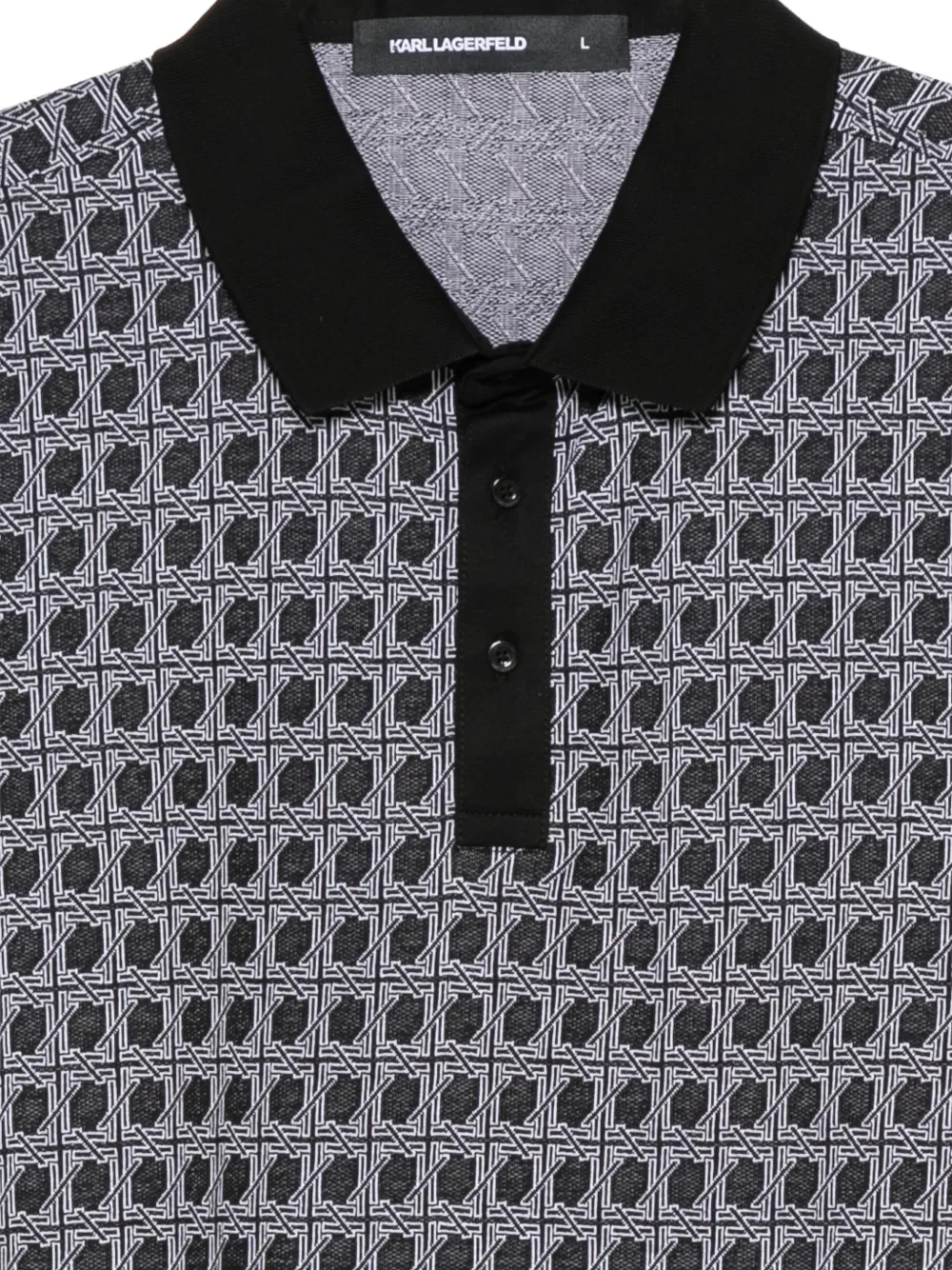 Karl Lagerfeld Poloshirt met monogram Zwart