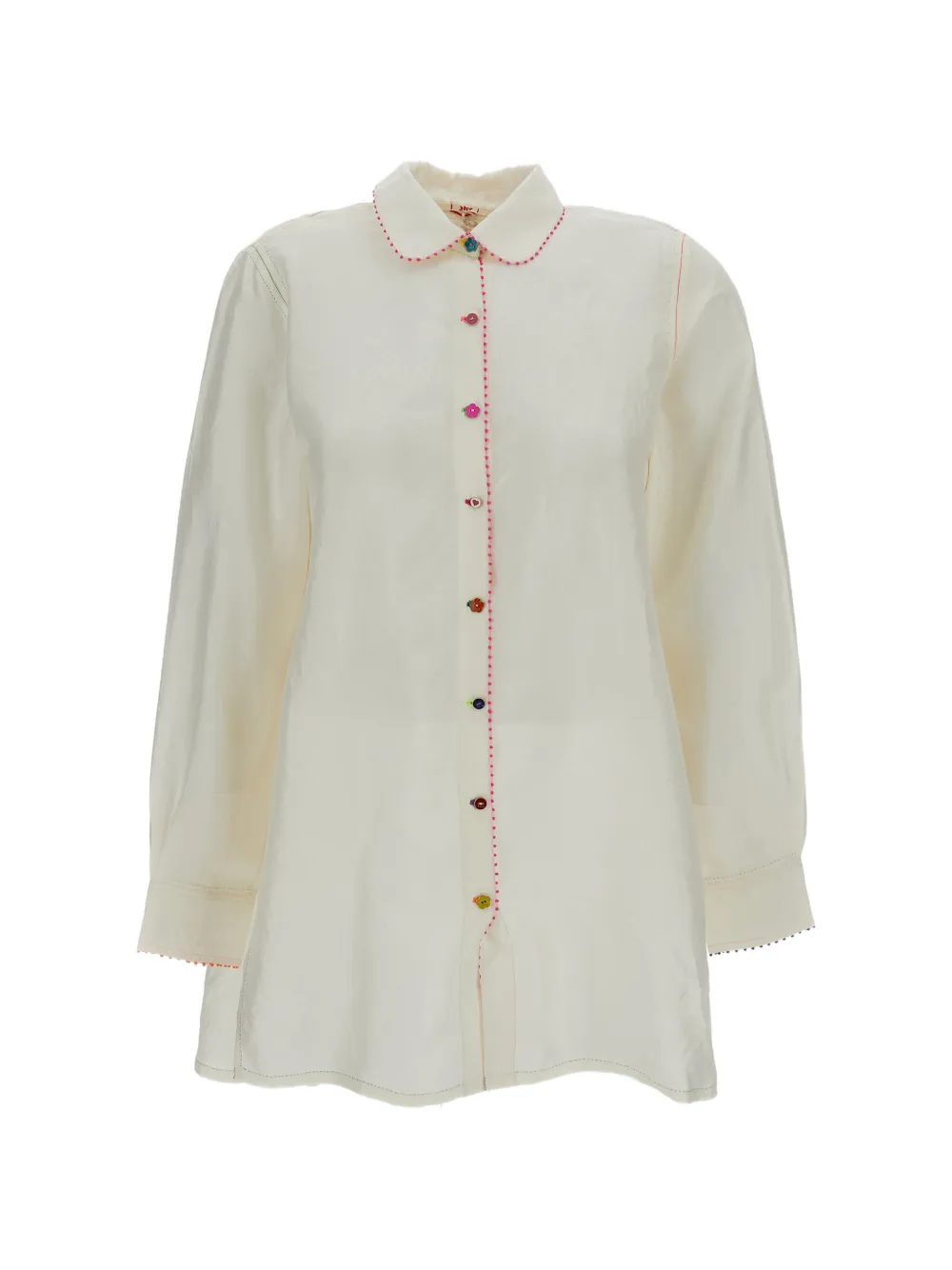 Pero French knot silk shirt - Nude