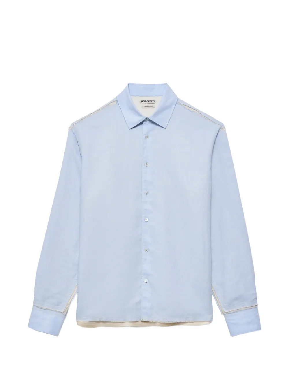 JW Anderson Overhemd met lange mouwen en gerafelde randen Blauw