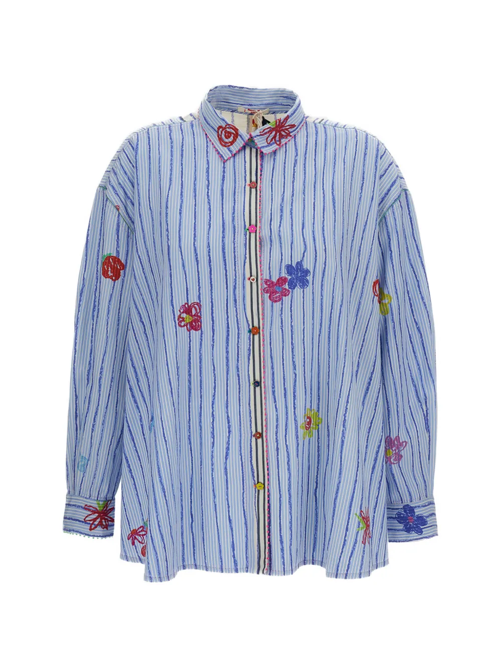 Pero floral-print cotton shirt - Blu