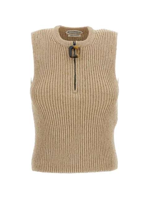 JW Anderson ribbed-knit quarter-zip top