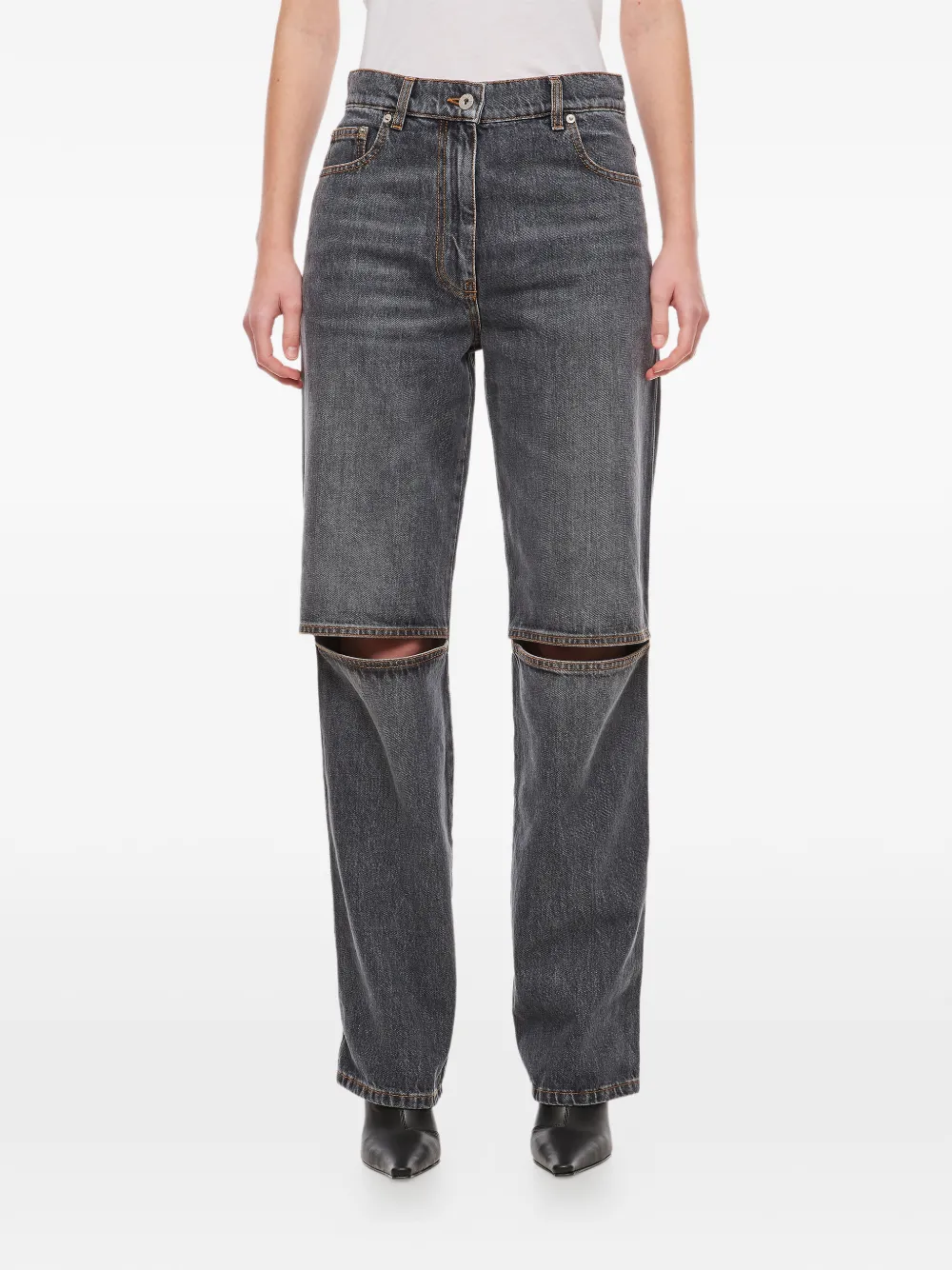 JW Anderson Jeans con dettaglio cut-out - Grigio