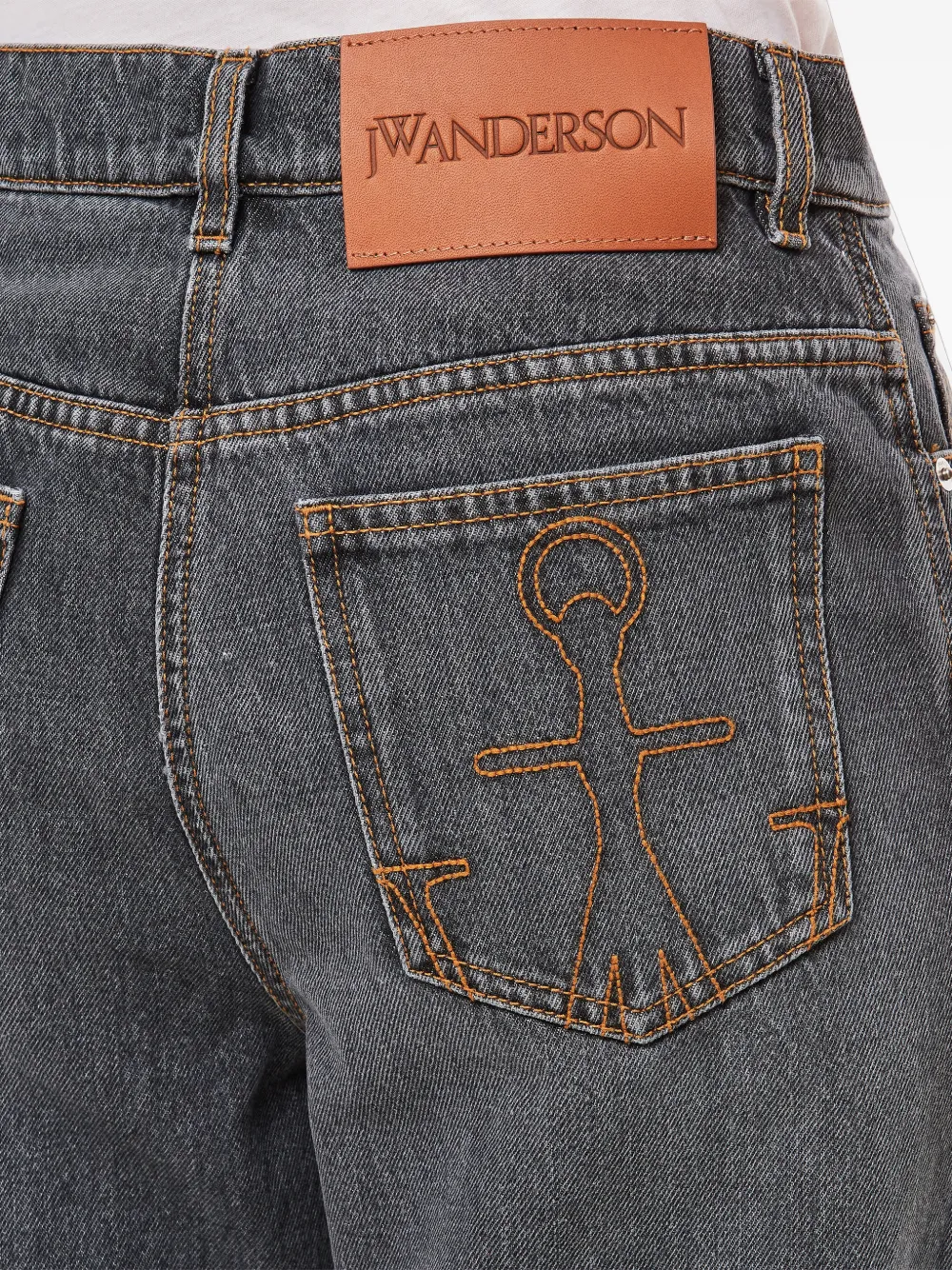 JW Anderson Jeans met uitgesneden detail en logo Grijs