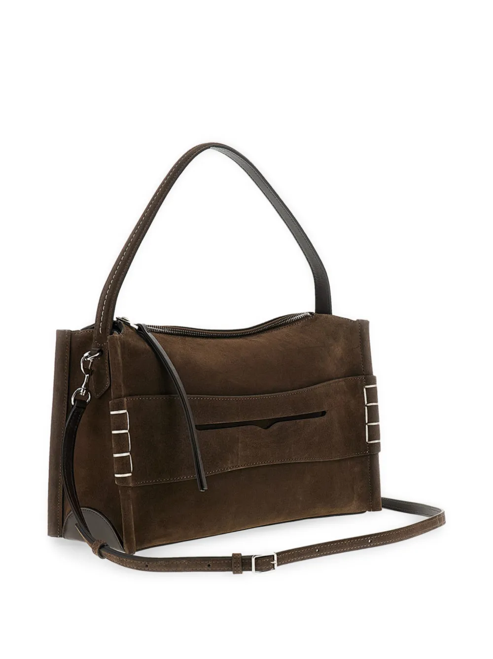 JW Anderson medium Loafer suede shoulder bag Bruin
