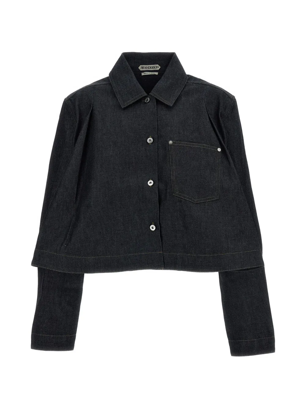 JW Anderson pleated-sleeve denim shirt - Blue