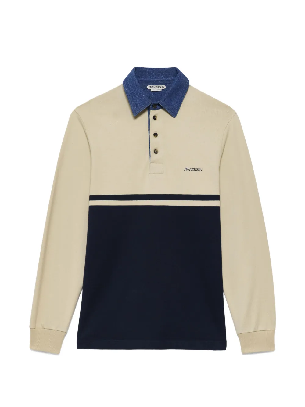 JW Anderson denim-collar colour-block polo shirt