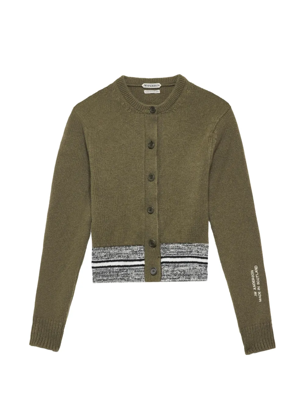 JW Anderson button-up crew-neck cardigan Groen