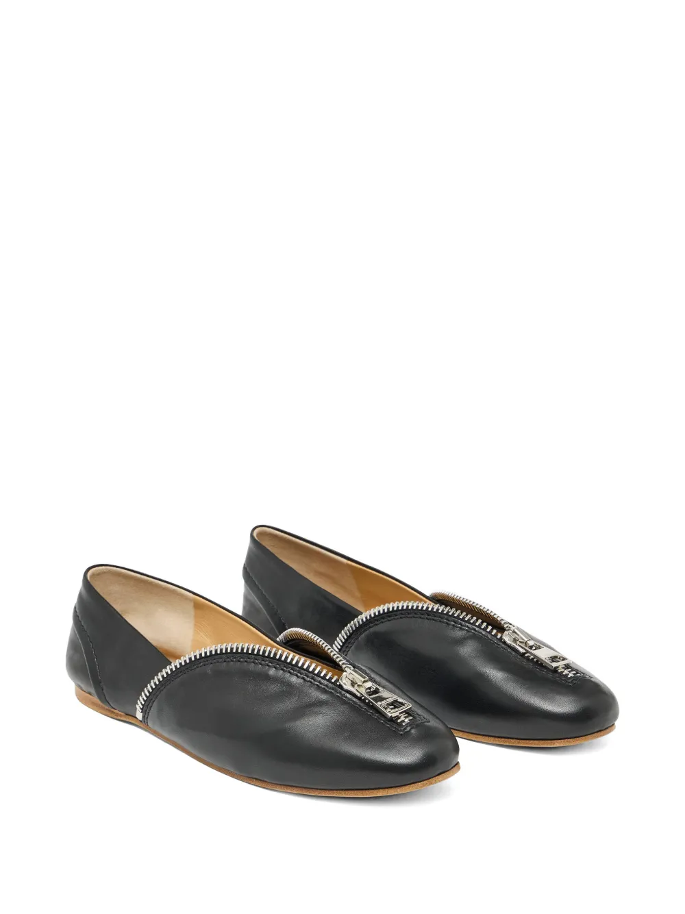 JW Anderson zip-detail ballet flats - Nero