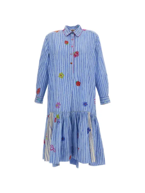 Pero vestido largo a rayas con estampado floral