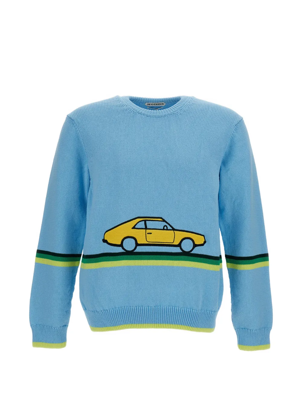 JW Anderson car-intarsia striped sweater - Blue