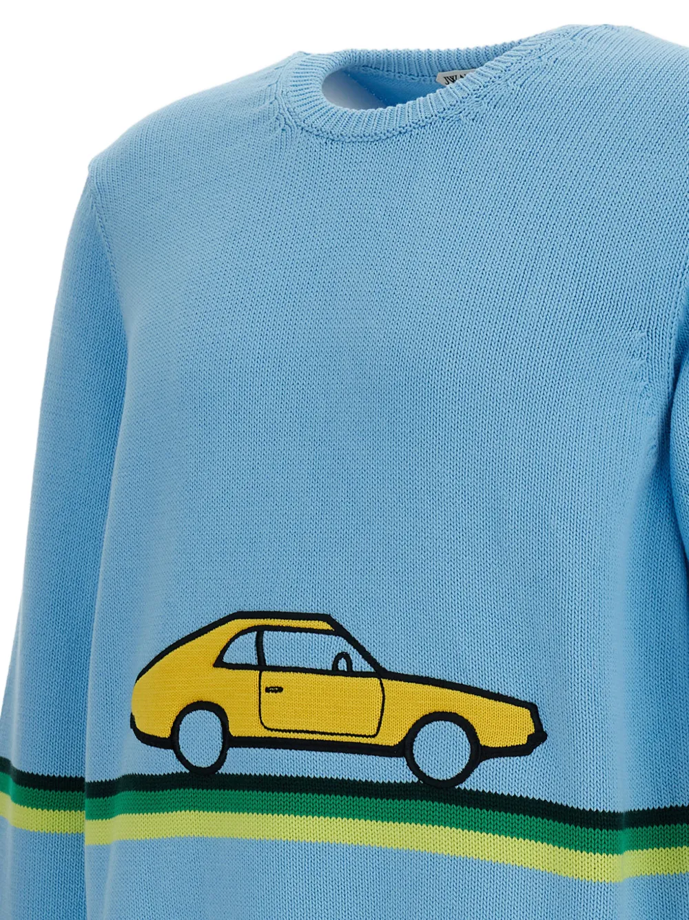 JW Anderson Gestreepte trui met auto-intarsia Blauw