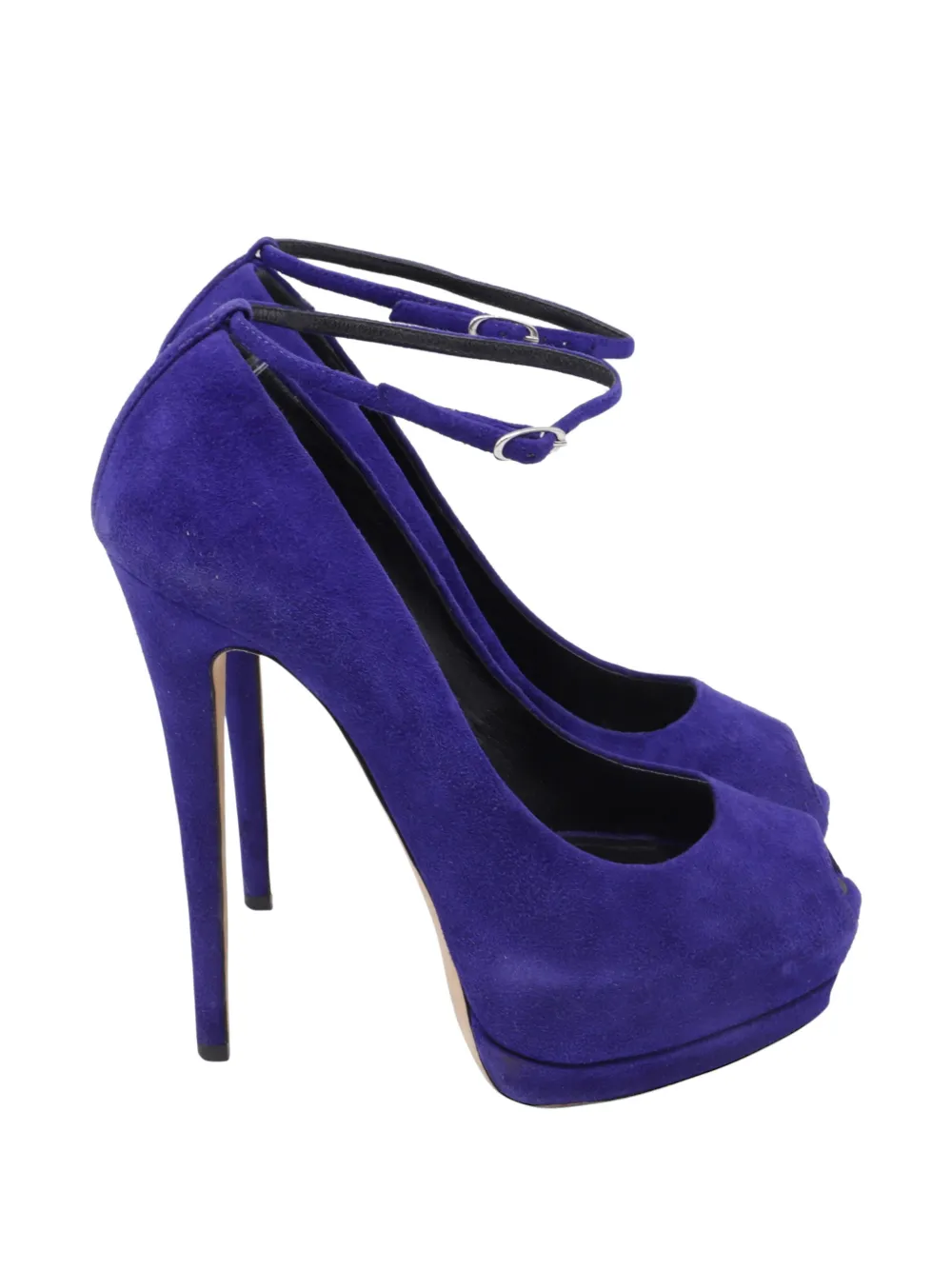Giuseppe Zanotti Vintage Ankle-strap peep-toe pumps - Viola