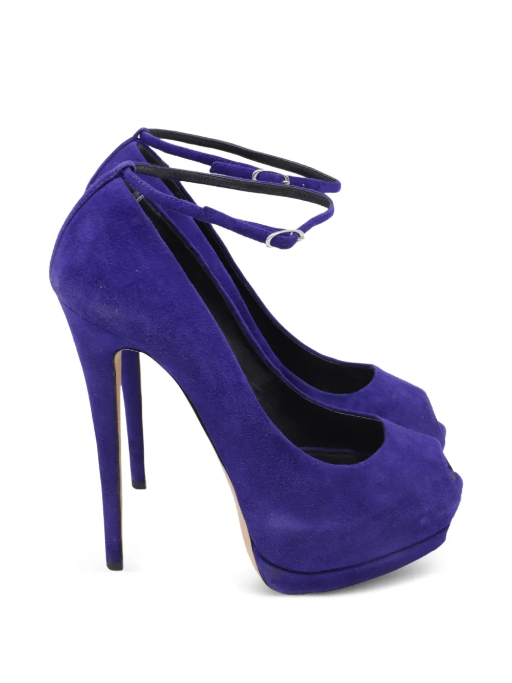 Giuseppe Zanotti Vintage Ankle-strap peep-toe pumps - Viola