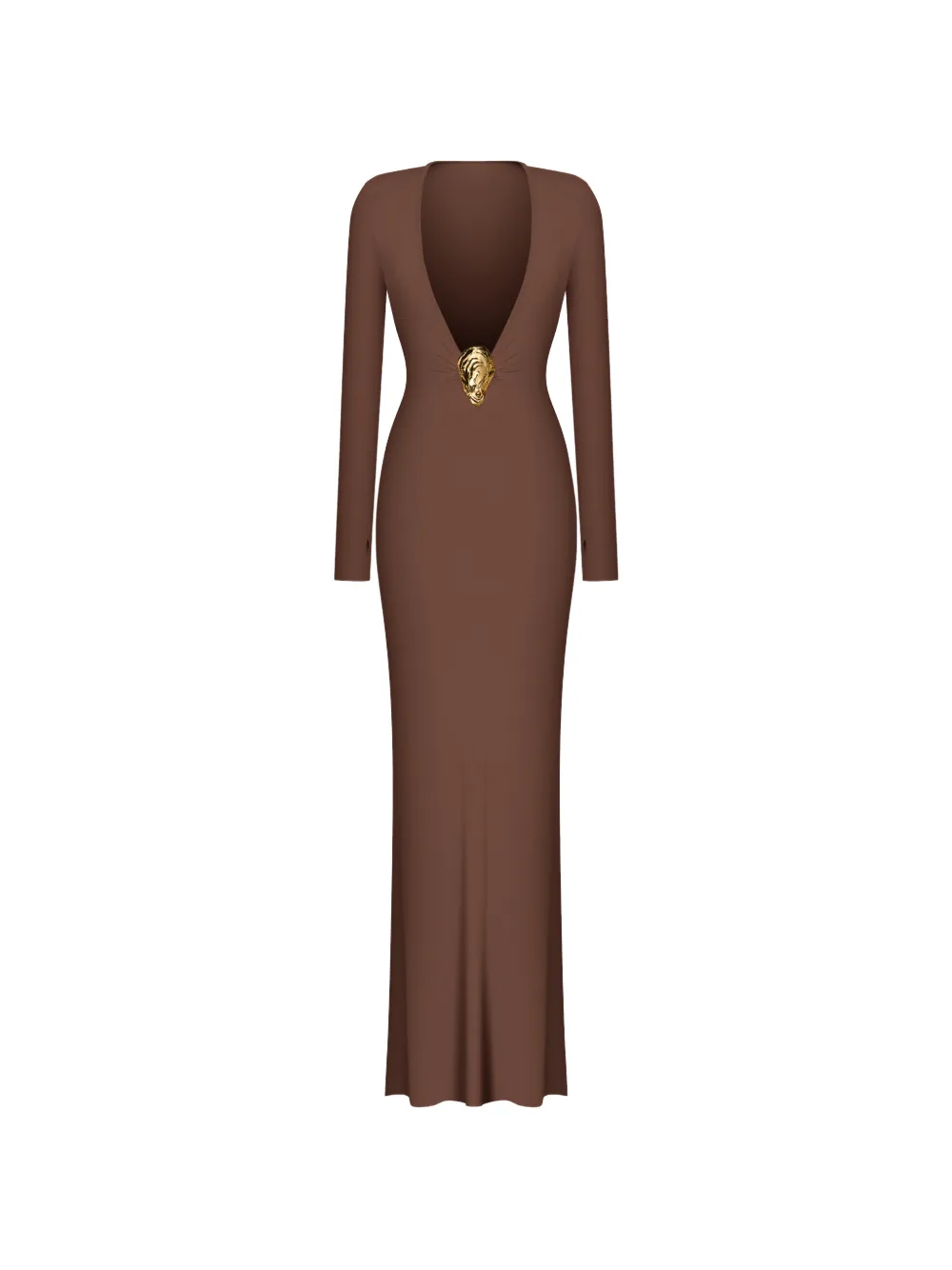 KOROBEYNIKOV gold-tone hardware maxi dress