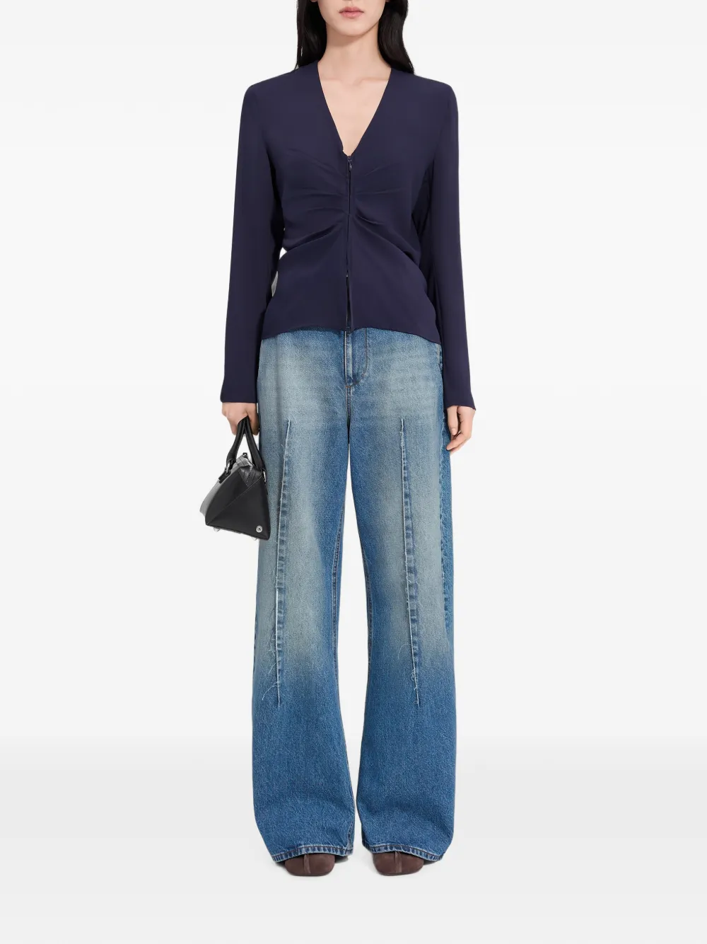 MM6 Maison Margiela Gesmockte top Blauw