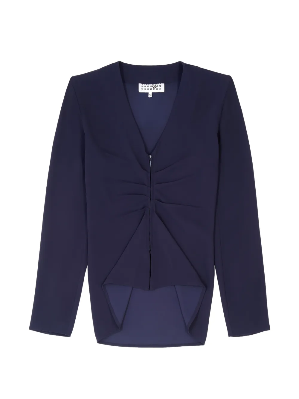 MM6 Maison Margiela gathered V-neck top - Blu