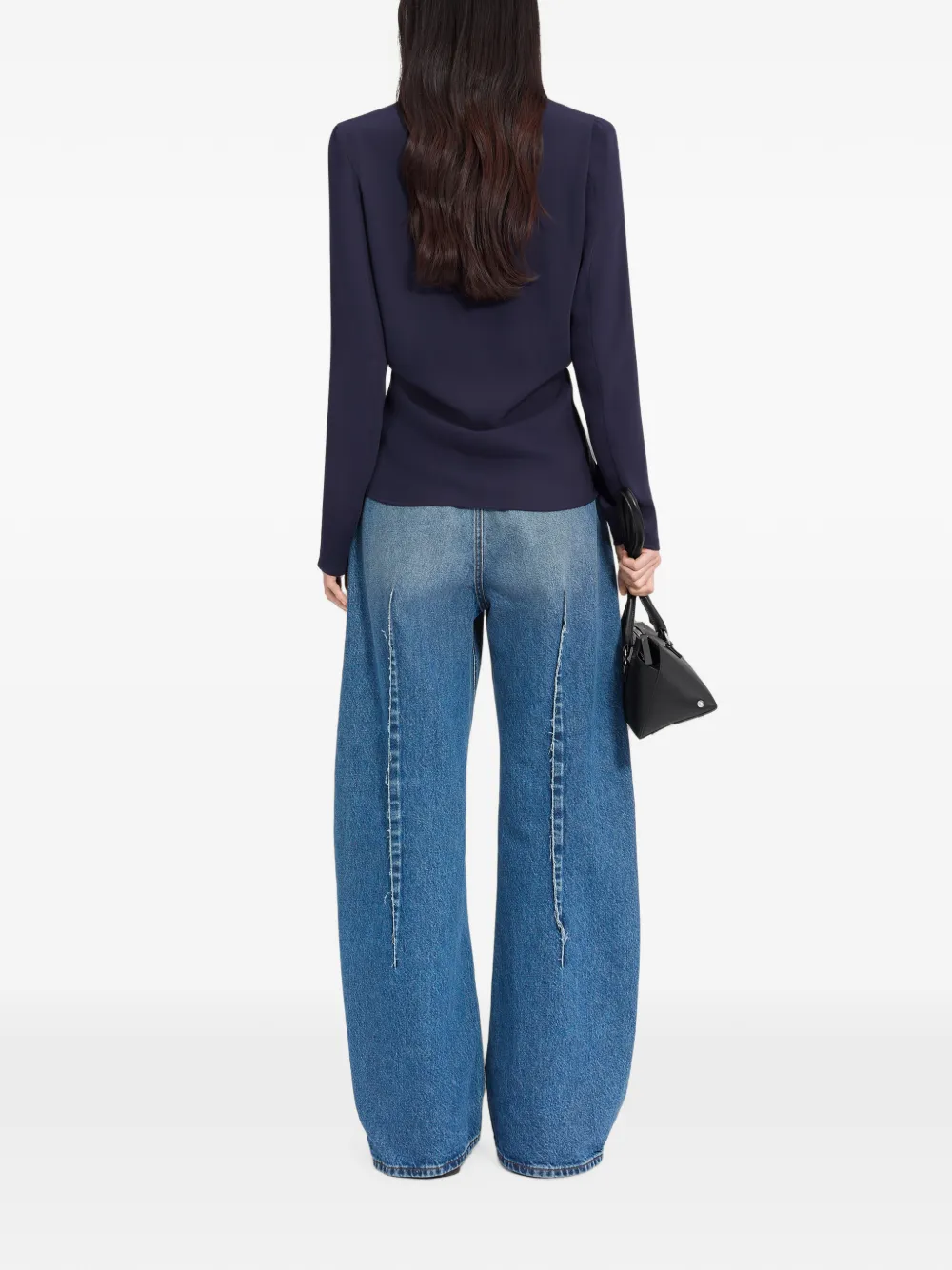 MM6 Maison Margiela Gesmockte top Blauw