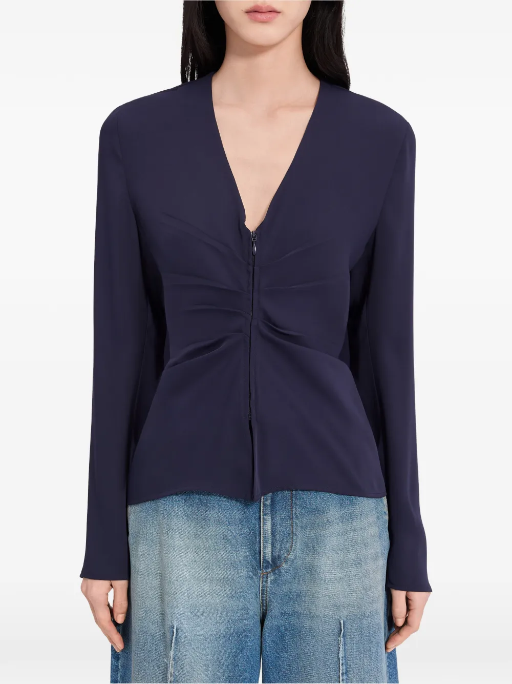 MM6 Maison Margiela Gesmockte top Blauw