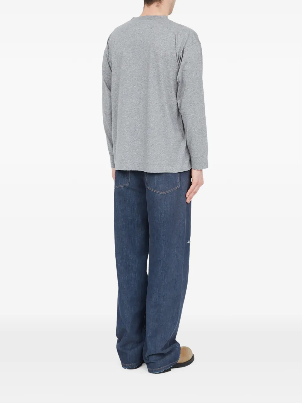 MM6 Maison Margiela katoenen jersey top met lange mouwen Grijs