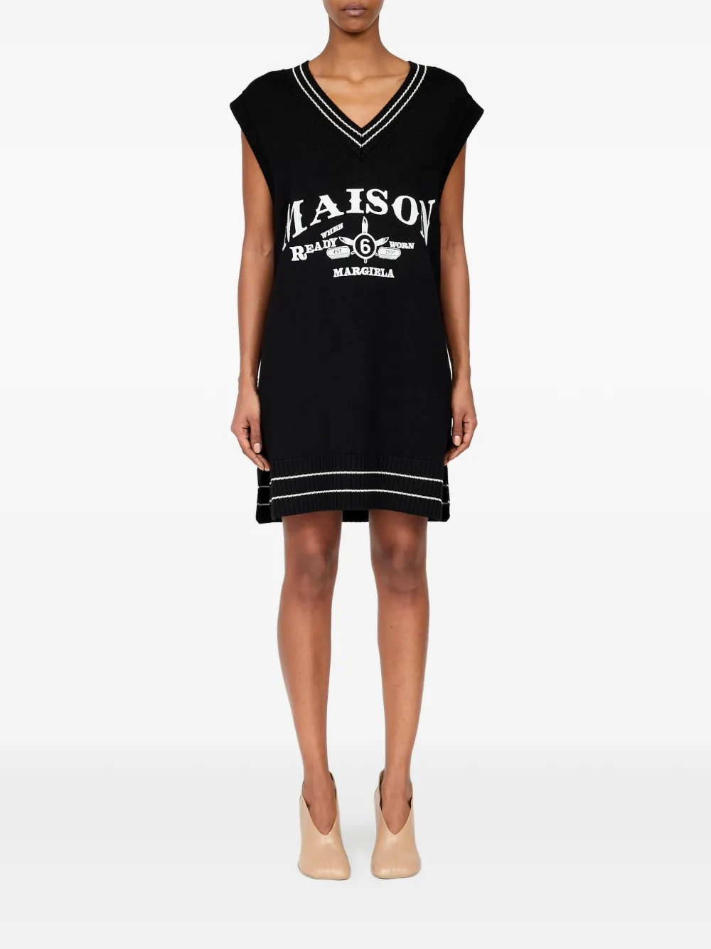 MM6 Maison Margiela Gebreide jurk Zwart