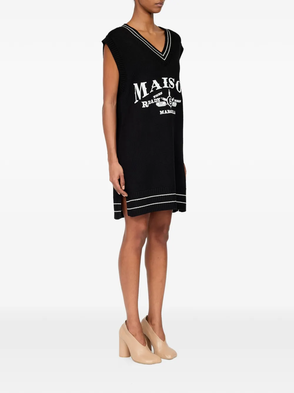 MM6 Maison Margiela Gebreide jurk Zwart