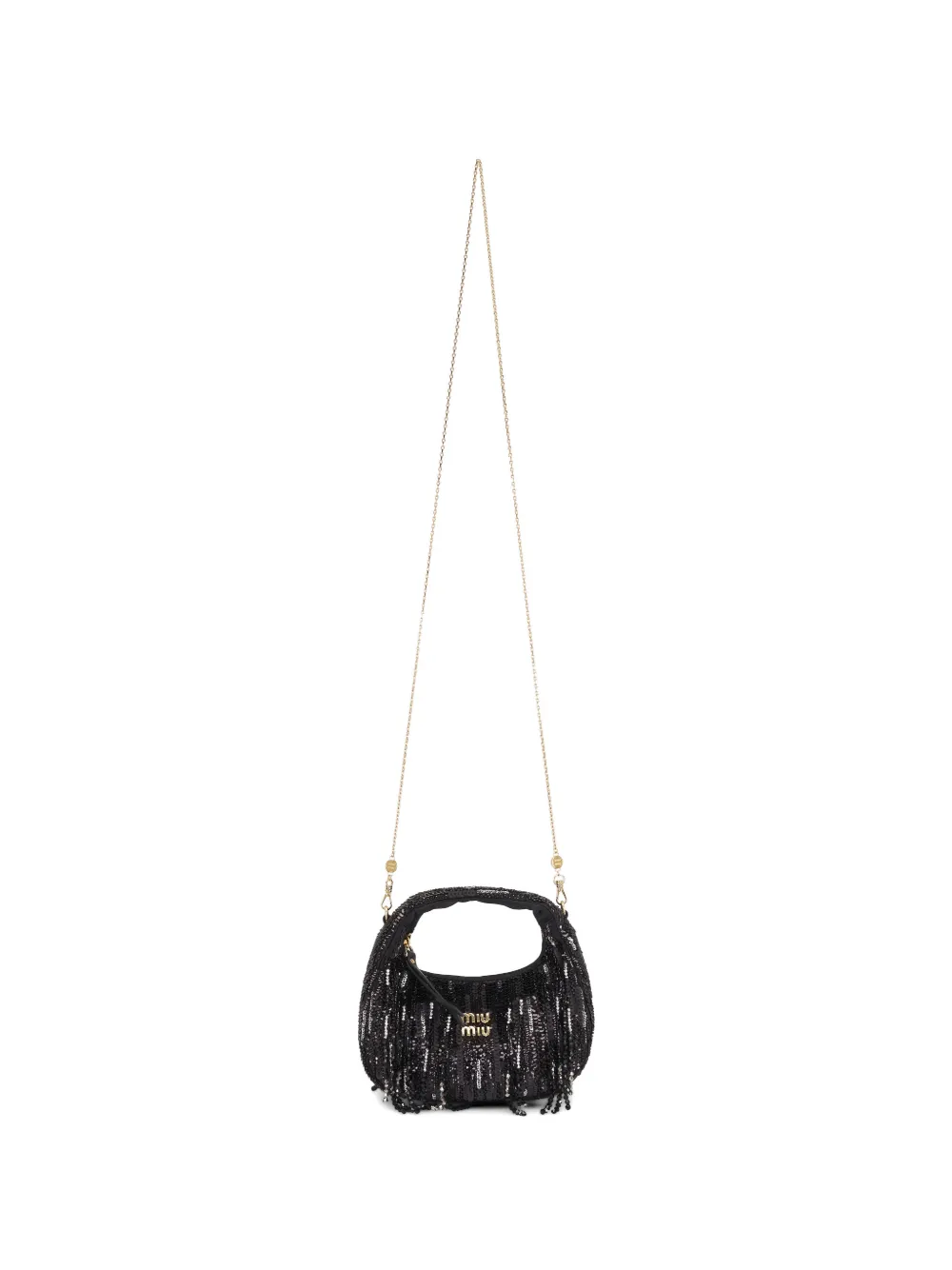 Miu Miu mini Wander sequin-embellished tote bag - Black