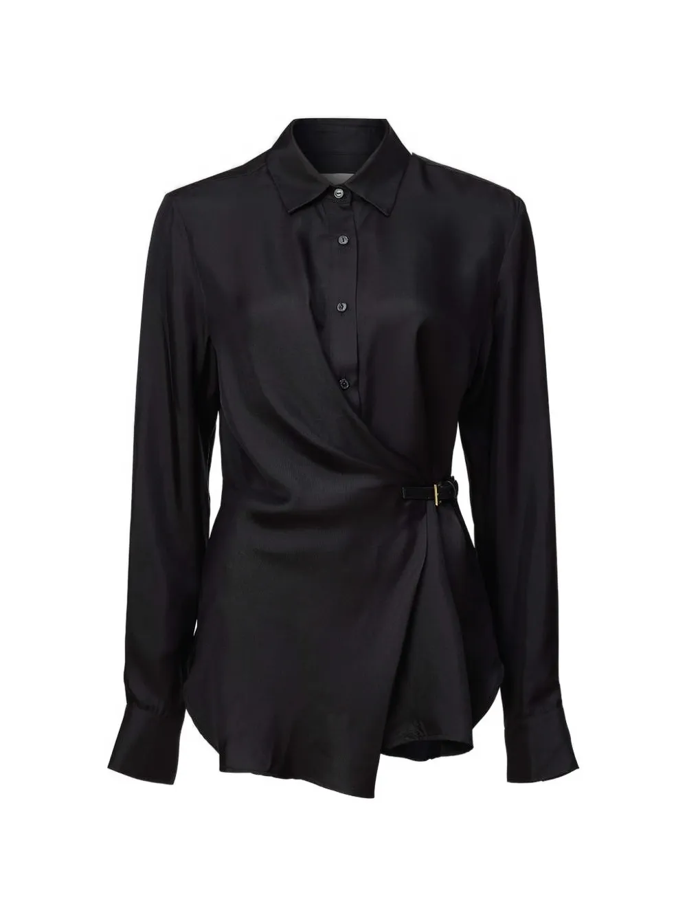 VIKTORIA & WOODS Hercules draped buckle-detail shirt - Nero
