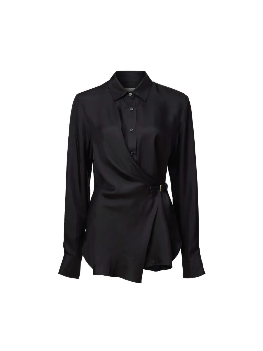 VIKTORIA & WOODS Hercules draped buckle-detail shirt - Nero