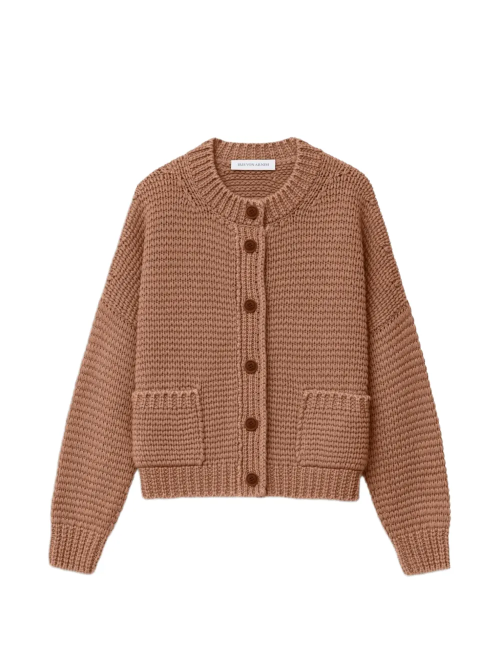 Iris Von Arnim chunky-knit patch-pocket cardigan - Marrone