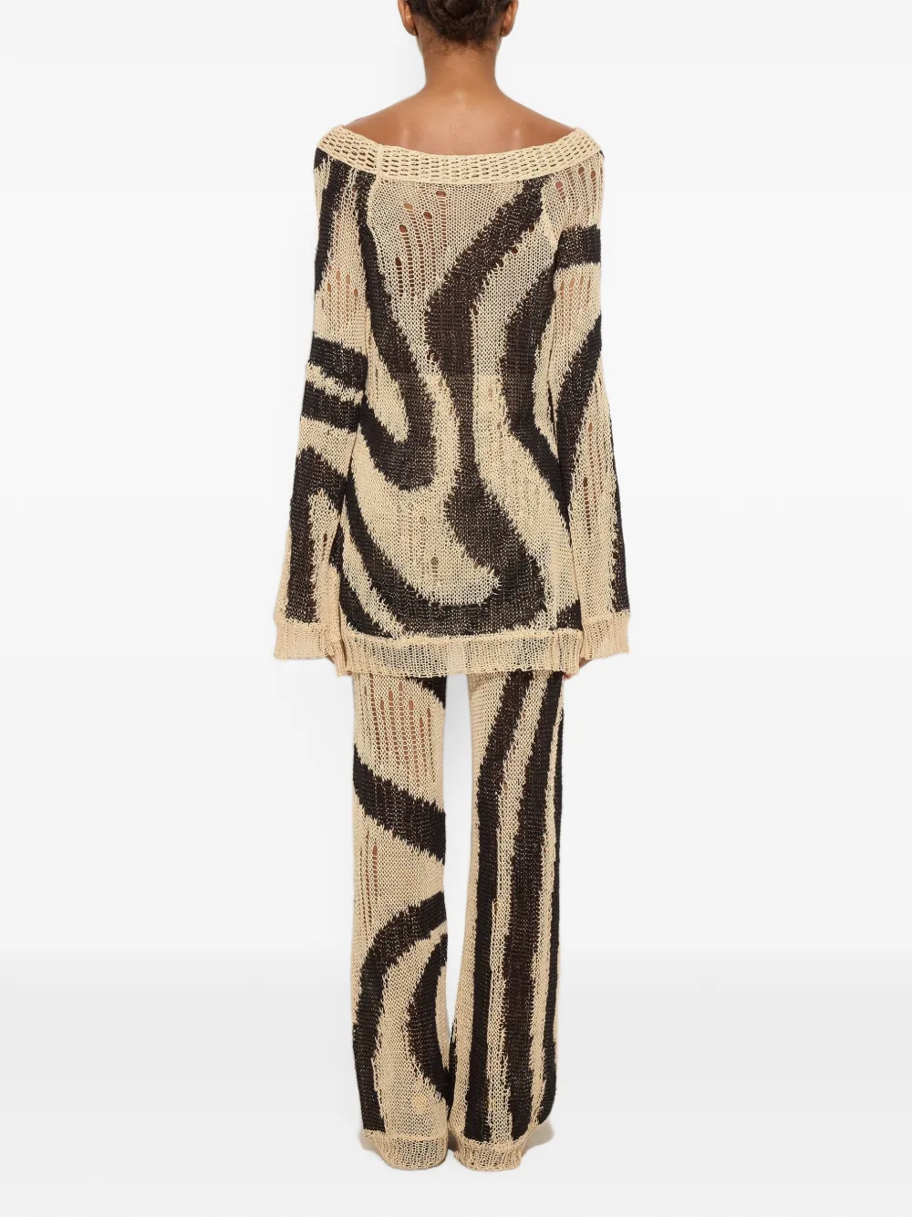 PUCCI Gehaakte linnen jurk met Marmo-print Beige