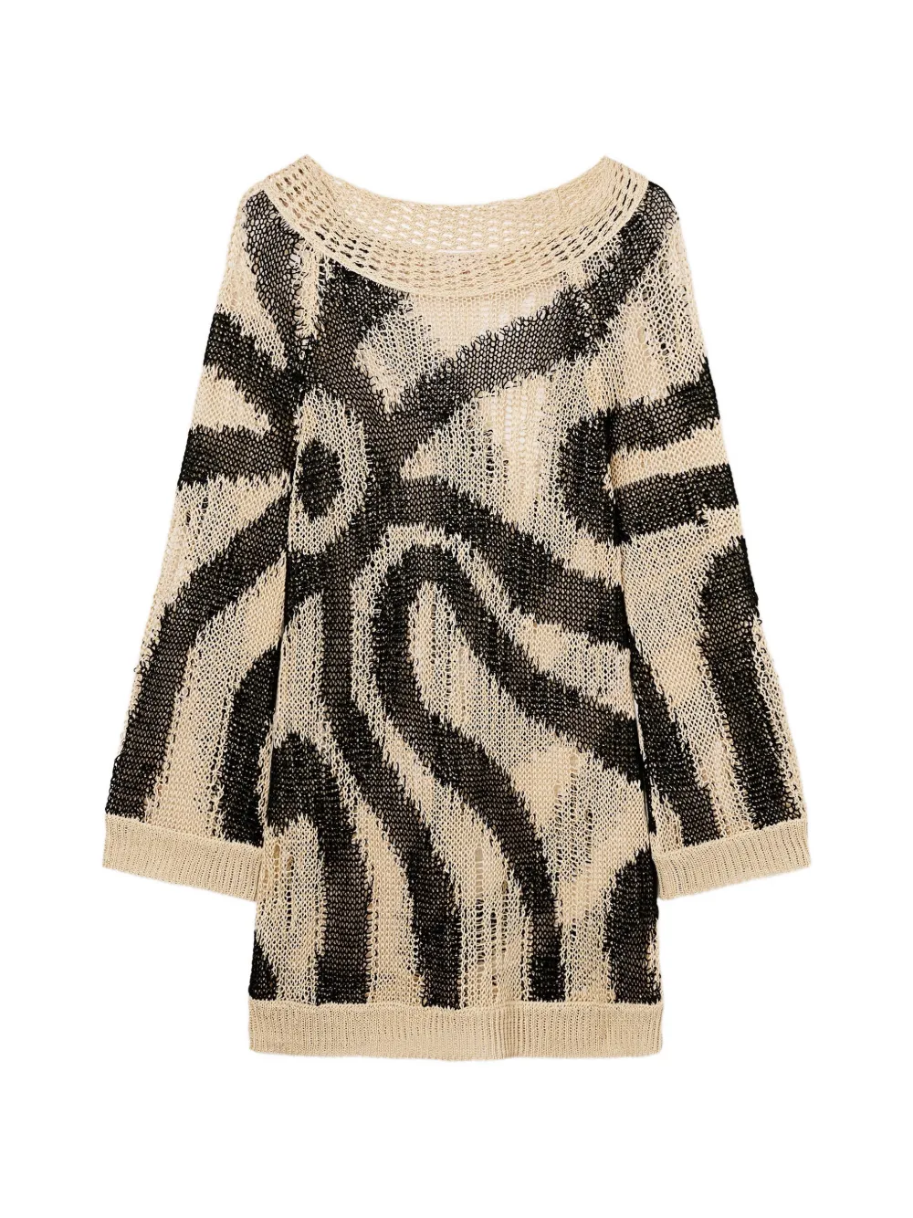 PUCCI Marmo-print crochet-knit linen dress