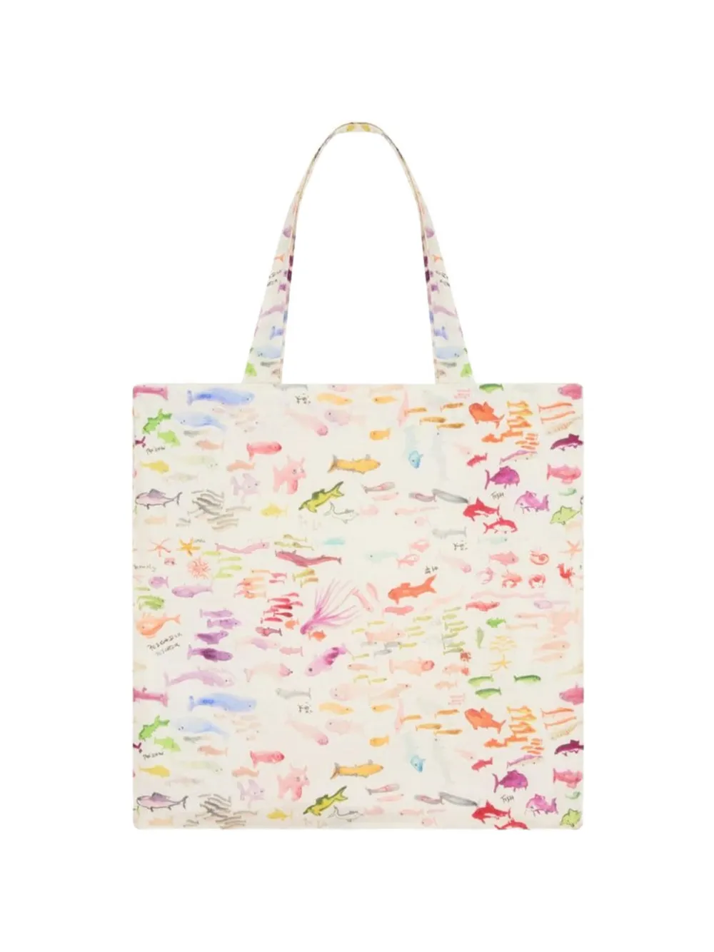 Vilebrequin x Fabrice Hyber fish-print linen beach bag - Toni neutri