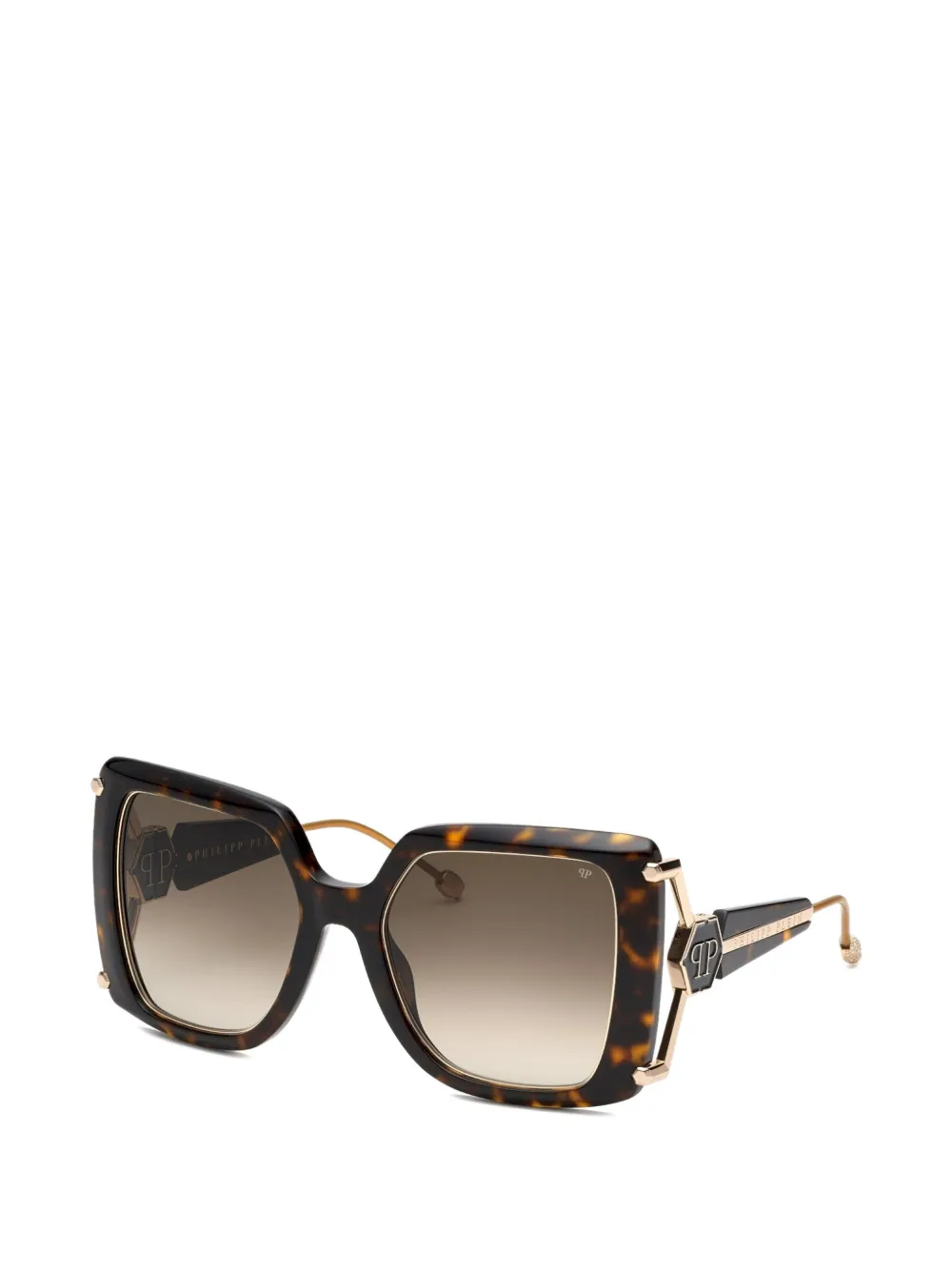 Philipp Plein Plein Queen square-frame tortoiseshell sunglasses - Marrone