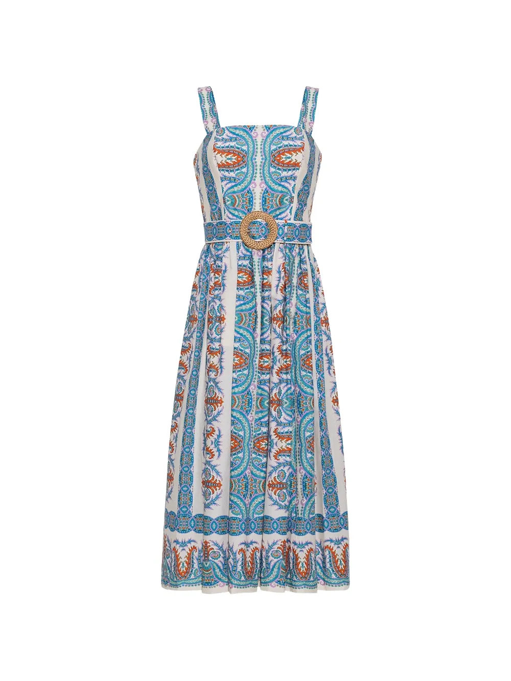 Cara Cara Julie Paisley-print Midi Dress In Blue