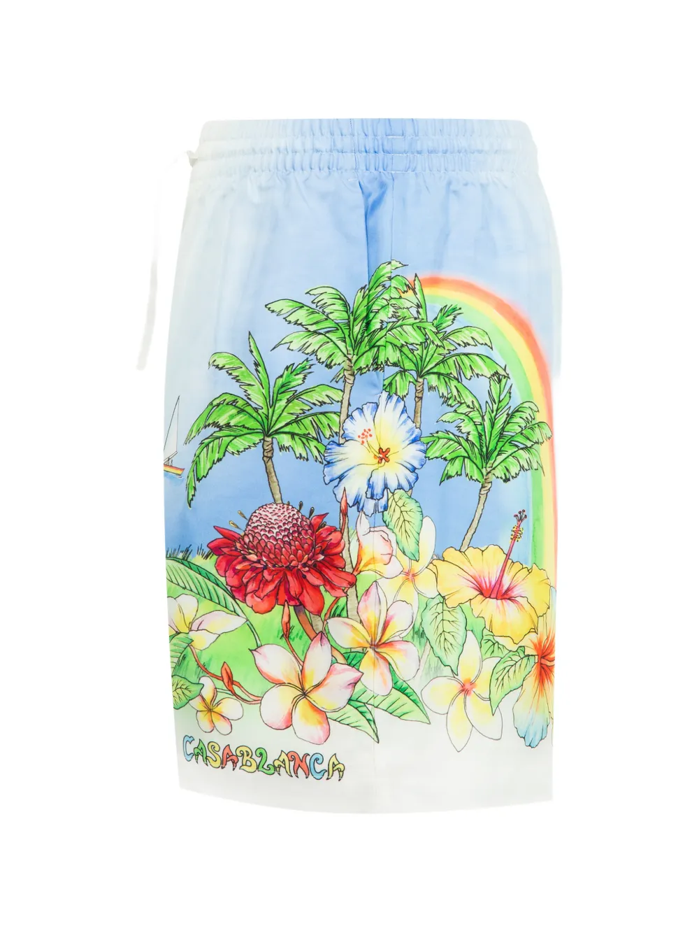 Casablanca Zijden zwembroek met Aloha-print Blauw