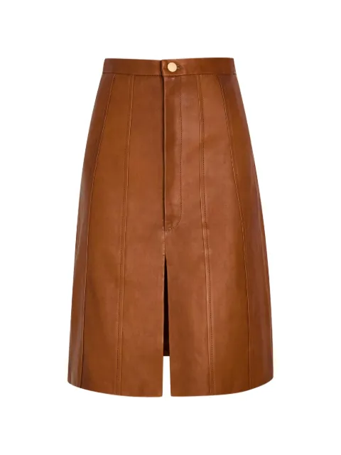 Skiim Alexandra lace-up leather midi skirt