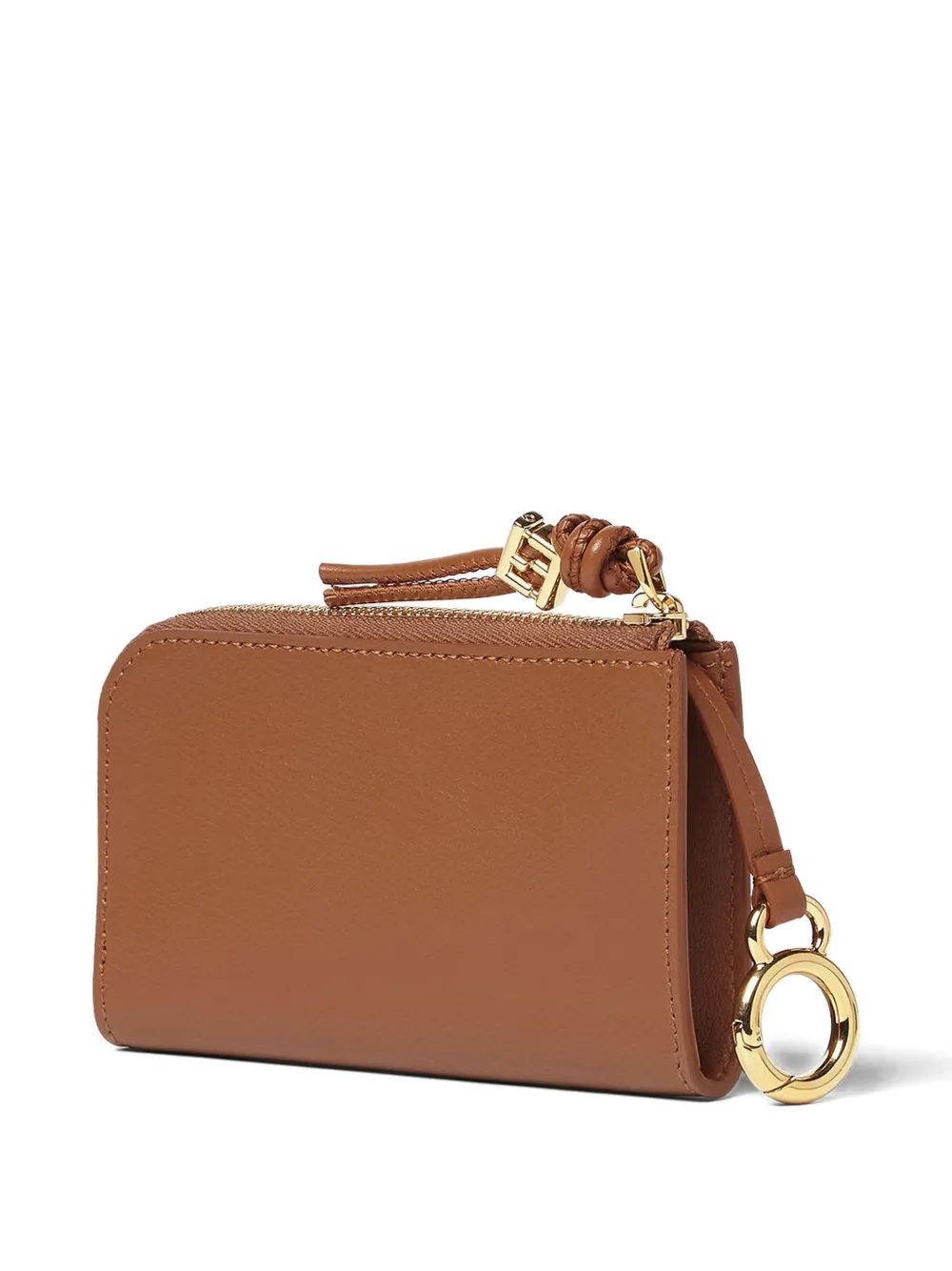 FENDI FF Diamonds leren portemonnee met logo-print Bruin