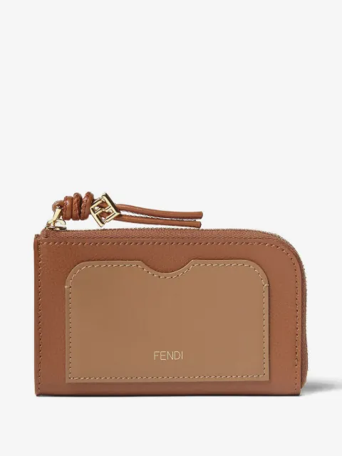 FENDI FF Diamonds logo-print leather coin purse