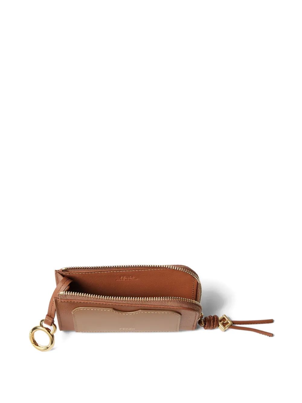 FENDI FF Diamonds leren portemonnee met logo-print Bruin