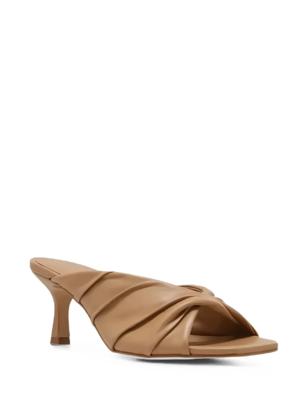 CARRANO ruched leather sandals Beige