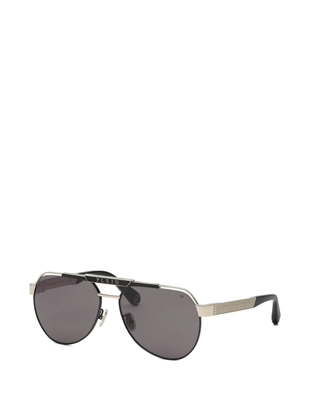 Philipp Plein logo-engraved pilot-frame sunglasses - Argento