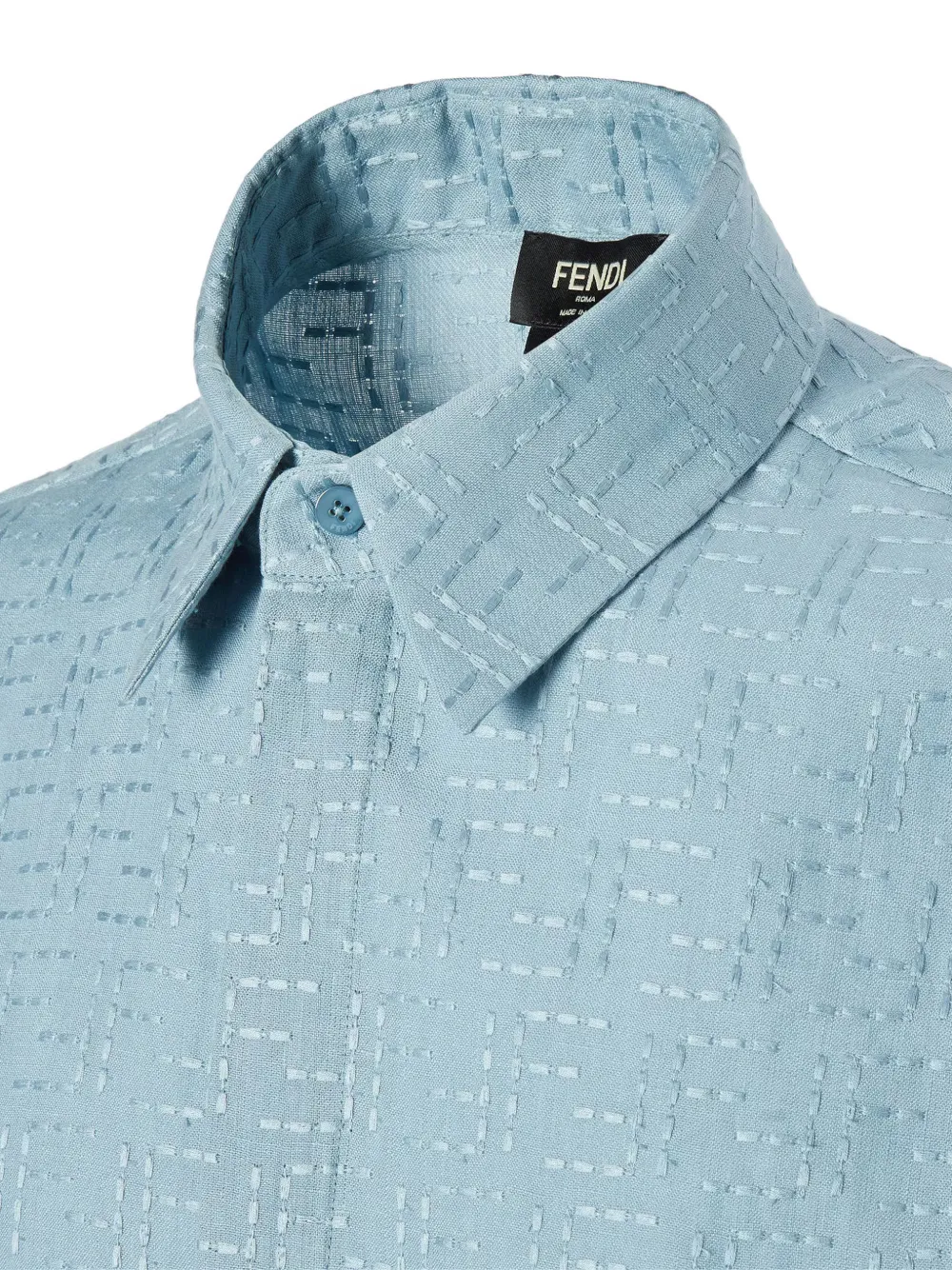 FENDI Overhemd met FF-jacquard Blauw