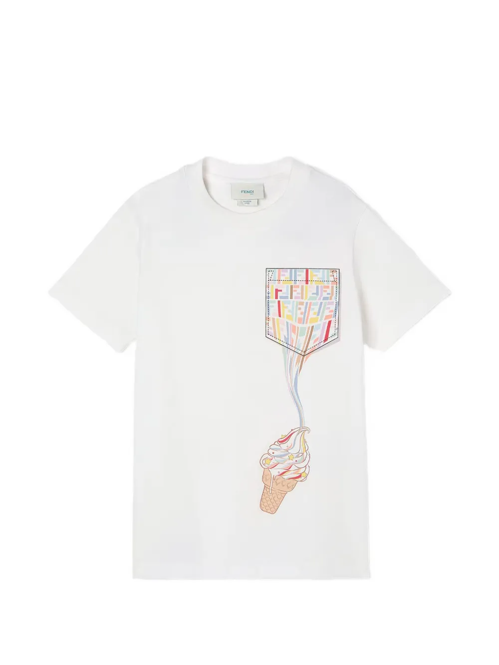 Fendi Kids logo-print T-shirt - Bianco