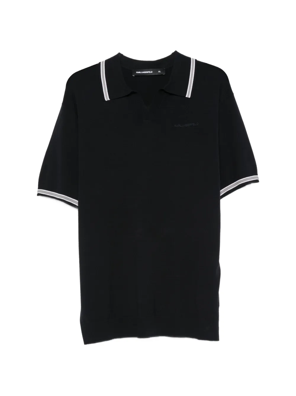 Karl Lagerfeld ティッピングカラー ショートスリーブ ポロシャツ | ブルー | Image 1
