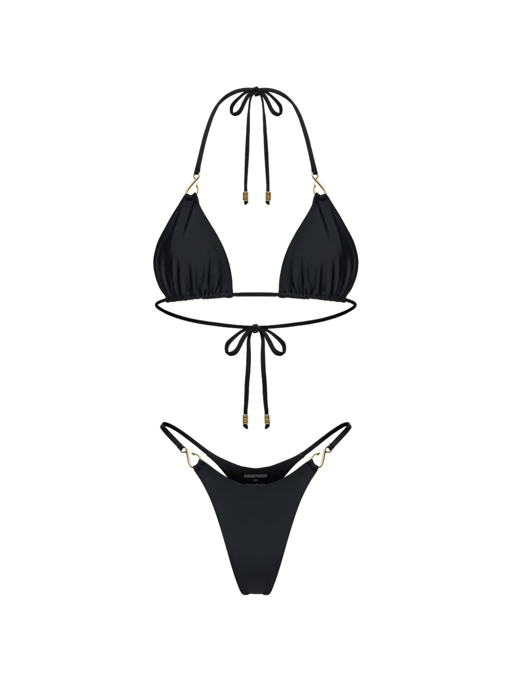 KOROBEYNIKOV hardware-detail triangle bikini - Nero
