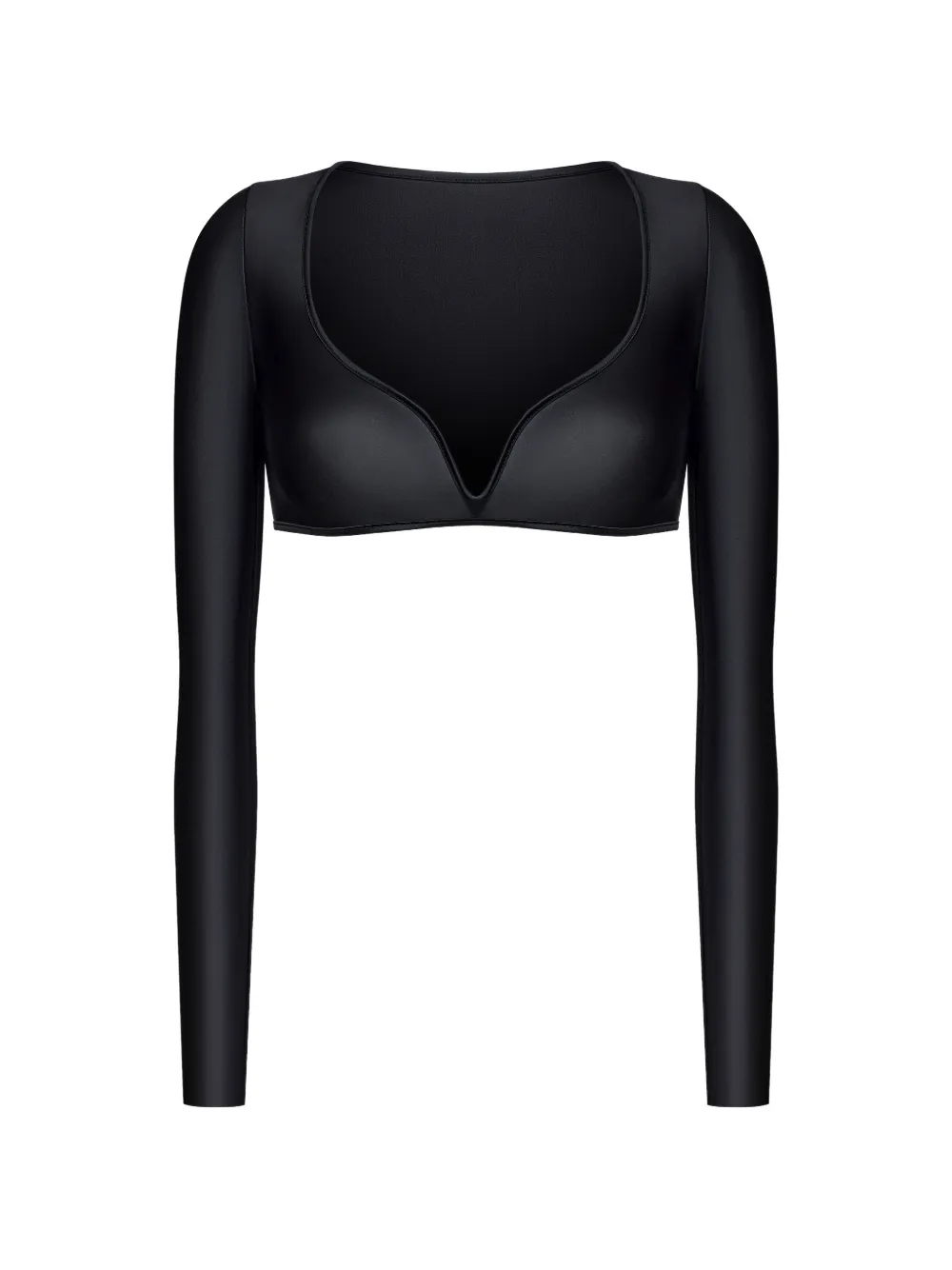 KOROBEYNIKOV long-sleeve V-neck crop top