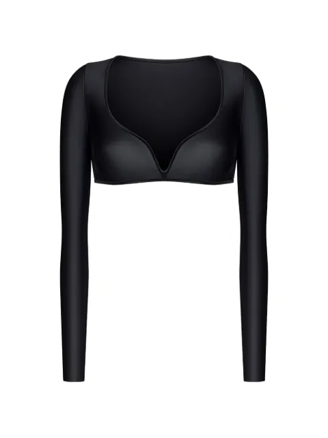 KOROBEYNIKOV long-sleeve V-neck crop top